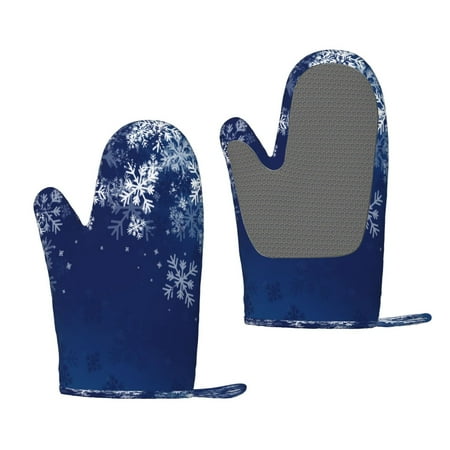 

Lukts Christmas Blue for Silicone Anti-Scalding Gloves Kitchen Lanyard Gloves for Grilling Baking Cooking