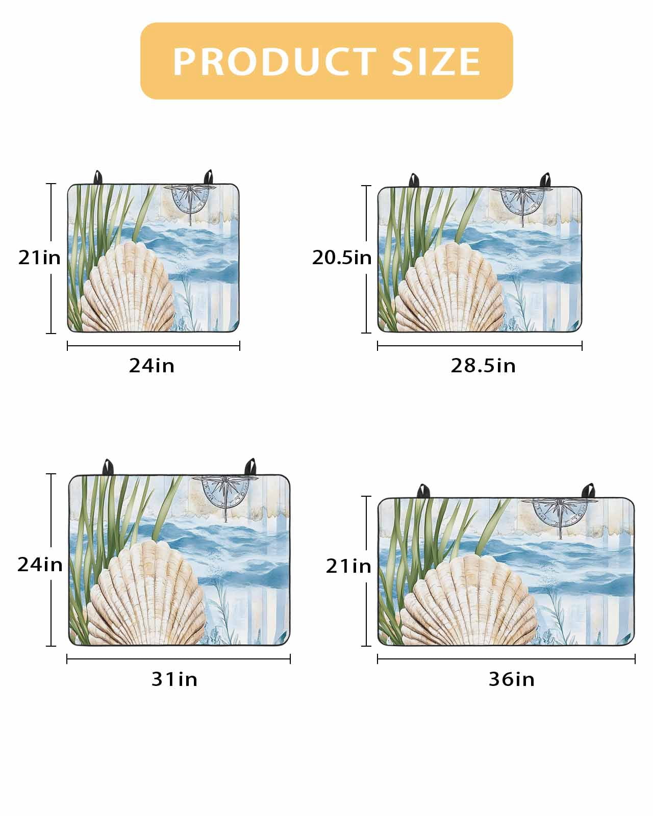 nqOlkjepod Large Induction Cooktop Protector Mat 24"x21", Summer Ocean Stove Top Covers for Electric Stove, Nautical Sea Shell Coral Wave Decorative Stove Burner Cover Mats, Glass Top Stove Cover
