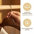 thumbnail image 4 of Unique Bargains 2Pcs Durable Wood Space Saving Clothes Hangers Dark Brown, 4 of 6