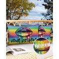 thumbnail image 2 of Pack of 2 Outdoor Pillow Covers, LOVE IS LOVE Colored Lips Rainbow Gradient Waterproof Square Throw Pillowcase Cushion Decorative Pillow Covers for Couch Patio Tent, 20x12 in, 2 of 6