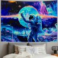 thumbnail image 2 of Creowell  Astronaut Tapestry Plants Jellyfish Wall Tapestry Neon Galaxy Space Tapestry Wall Hanging for Room  60x50inch, 2 of 6
