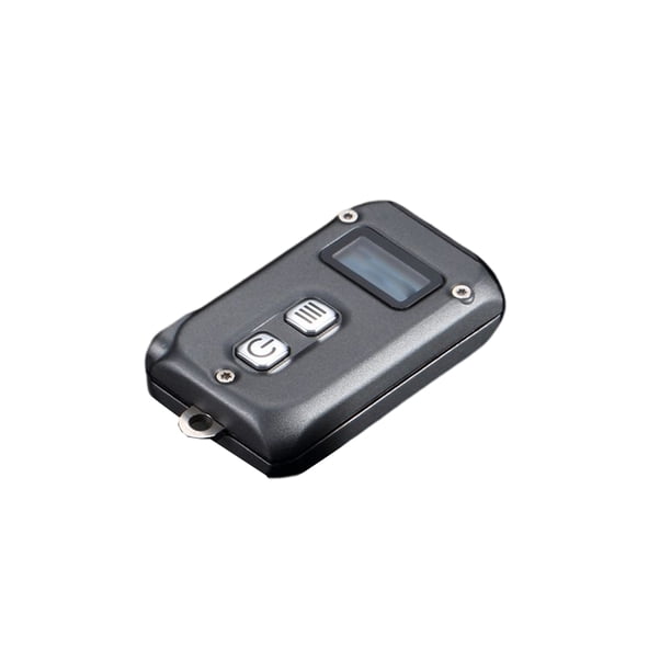 Soidarity Linterna Digital de aleación de aluminio pantalla de Control de botón portátil Mini lámpara de antorcha eléctrica de emergencia con llavero Gris Soidarity OD029254-02