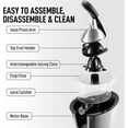 thumbnail image 3 of Zulay Electric Citrus Juicer - Stainless Steel, 160W Powerful & Quiet, Interchangeable Cones for Orange Lemon Grapefruit Lime  - Filters Seeds Pulp - Dishwasher Safe - Black, 3 of 7