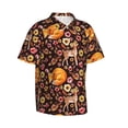 thumbnail image 2 of Daiia Woodland Creatures Floral Hawaiian Shirt for Men Gentle Cotton Regular Short Sleeve Casual-3X-Large, 2 of 9