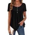 thumbnail image 1 of Camiseta Zeagoo de manga corta para mujer, talla XL, negra, 1 of 5