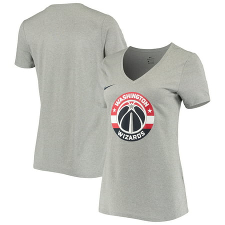 Women's Nike Heathered Gray Washington Wizards Legend Performance V-Neck T-Shirt