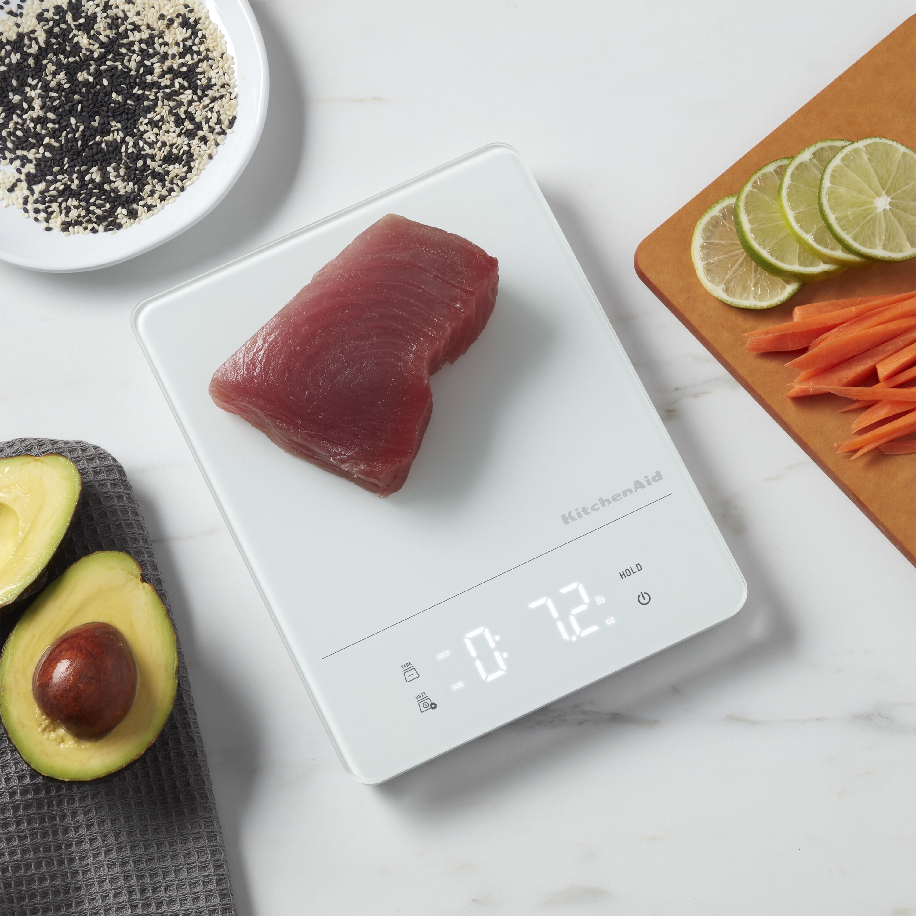KitchenAid 11LB Waterproof Kitchen Scale White