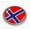 Semi-Flexible Aluminum Bezel, variant on Flag of Norway | 3D Domed CAR Emblem Badge Sticker Chrome Plastic Round Bezel