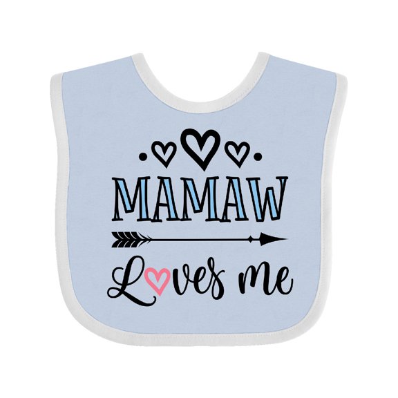 Inktastic Mamaw Loves Me Grandchild Girls Baby Bib