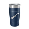 thumbnail image 1 of Coldwater Lake Map Tumbler Travel Mug Insulated Laser Engraved Coffee Cup Washington 20 oz Navy Blue, 1 of 1