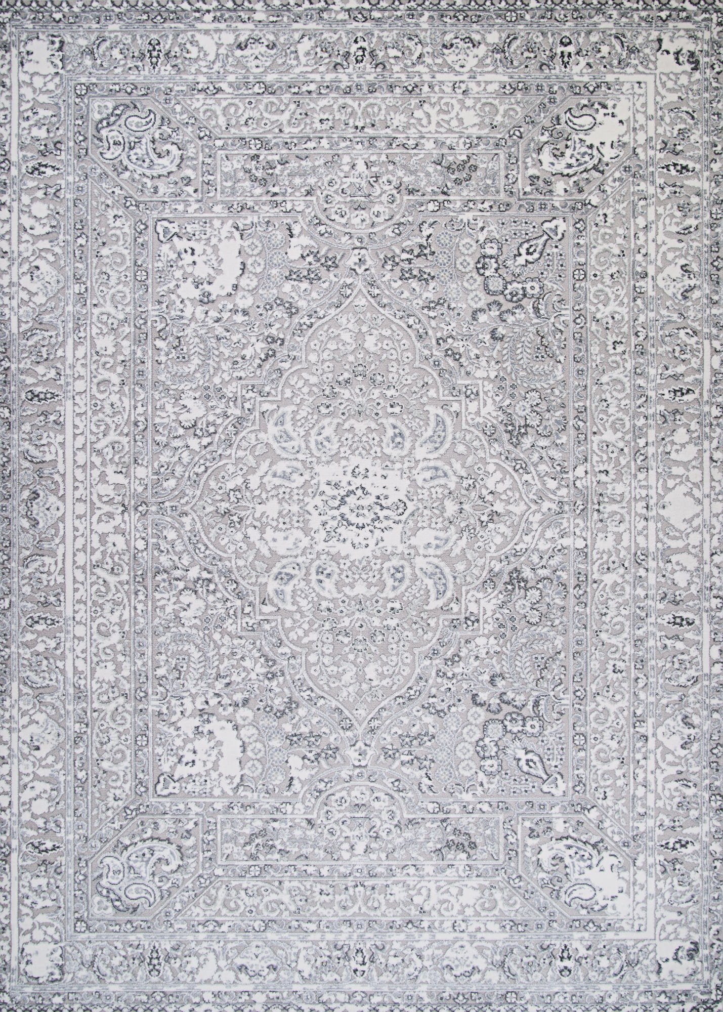 Couristan Brocatelle Belle Fleur Silver Runner Rug