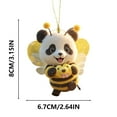 thumbnail image 3 of RuiJiao Adorable Panda Honeybee Acrylic Pendant - 2D Flat Design for Car Rearview Mirror and Home Decor, Pleasant Accessory for Interiors, 3 of 7