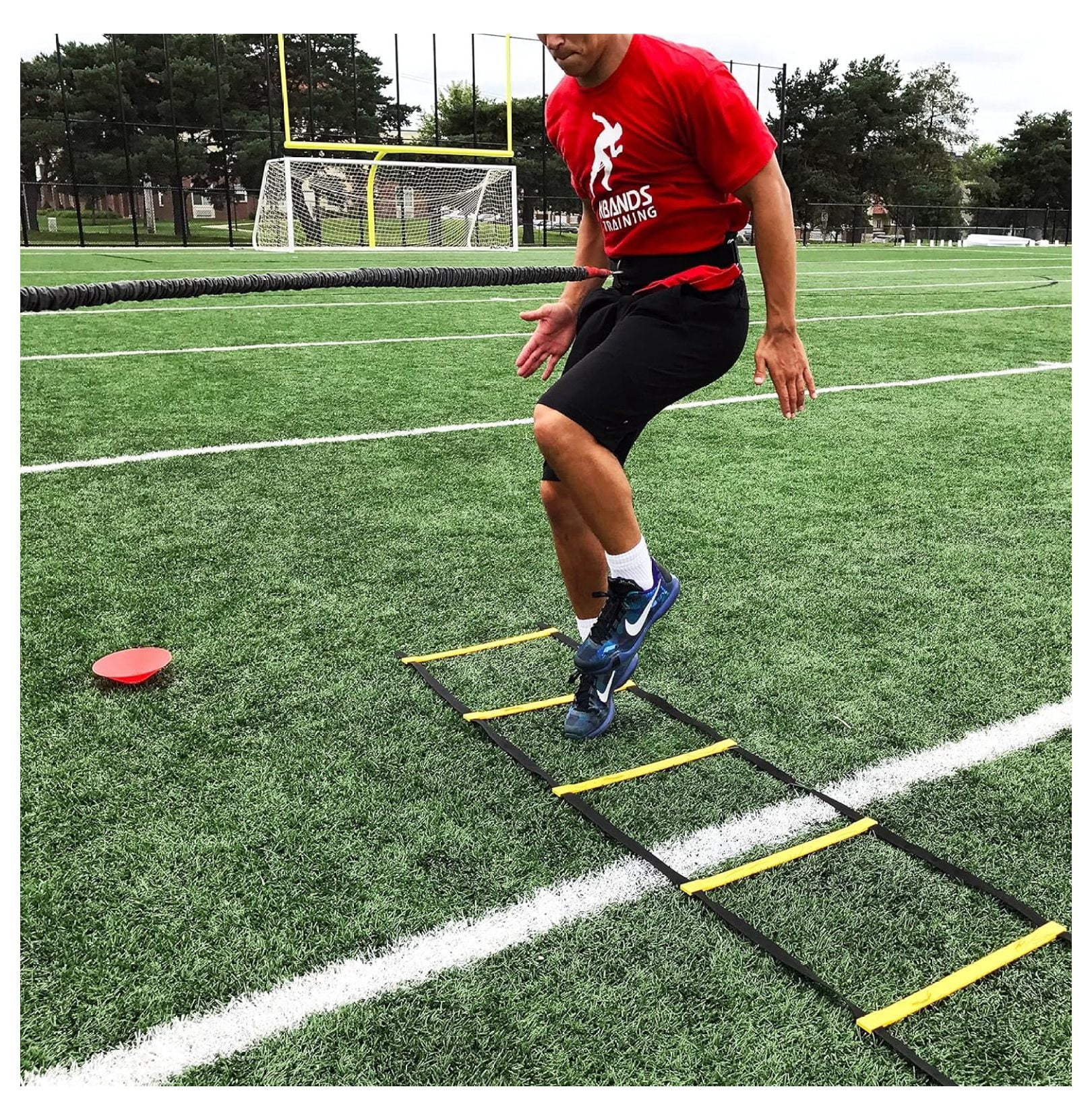 Kbands Reactive Stretch Cord - Speed & Agility Trainer, Adjustable Belt, Resistance Bands, Overspeed Acceleration, Vertical Jump Training