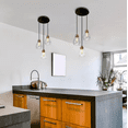 thumbnail image 5 of Uolfin Modern Black and Brass Chandelier 3-Light Height Adjustable Ceiling Light with Teardrop Clear Glass Shades, 5 of 5