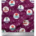 thumbnail image 1 of Soimoi Cotton Poplin Fabric Gift Box,Car & Santa Christmas Printed Fabric 1 Yard 42 Inch Wide, 1 of 1