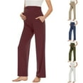 thumbnail image 7 of Diufon Maternity Yoga Pants High Waist Over The Belly Drawstring Soft Pants Solid Color Straight Leg Loose Pants, 7 of 7