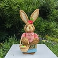 thumbnail image 3 of 14-Inch Outdoor Easter Bunny Decor, 35cm Tall Faux Rush Rabbit Statue, Weather-Resistant for Garden, Patio & Spring Landscape Display D, 3 of 4