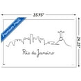thumbnail image 3 of Line Art Skyline - Rio De Janeiro Wall Poster, 22.375" x 34", Framed, 3 of 3
