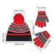 thumbnail image 2 of Bibifish Kids Hat Gloves Scarf Sets 3 Pc Casual Striped Pattern Knit Beanies Hat Gloves And Neck Warmer Comfy Hat Gloves Scarf Sets, 2 of 3