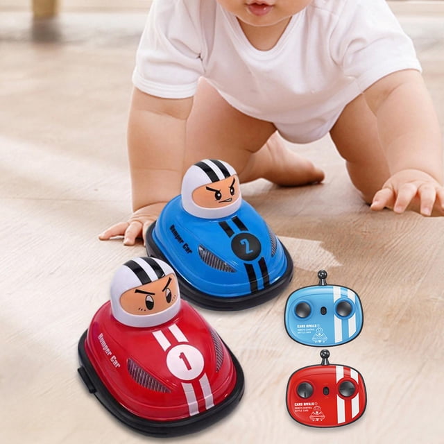 Coches de control remoto para niños pequeños CUTICAT coches de Dibujos animados RC con parachoques de carreras