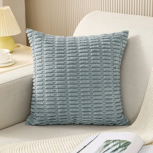 Funda de almohada de pana de color liso, sencilla, cuadrada, para sofá de casa, decorativa