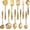 Gold, variant on 304 Stainless Steel Kitchen Utensils Set, 10 Pcs Metal Cooking Utensil, Mirror Polished Kitchen Gadget Cookware and Kitchen Tool Set, Dishwasher Safe