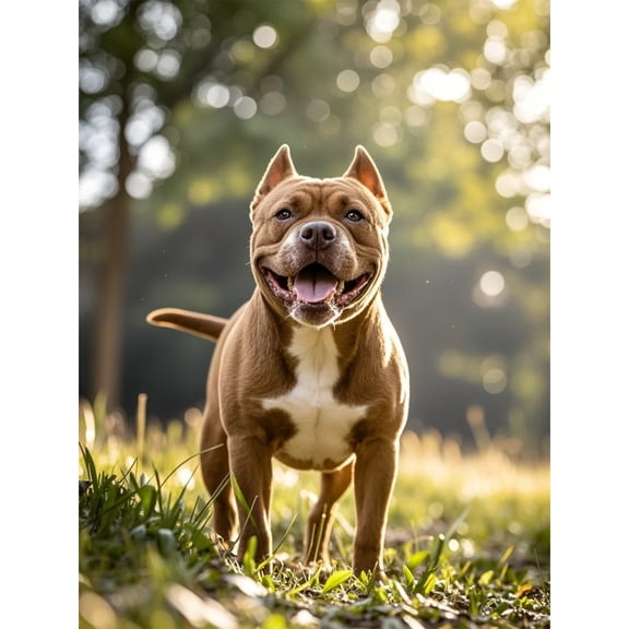 Red Staffordshire Bull Terrier Diamond Dots DIY Kits 5D Diamond Art Painting Full Round Drill Rhinestones by Number Embroidery Arts and Crafts for Living Room Home Wall Decor 12x16 inch / 30x40cm