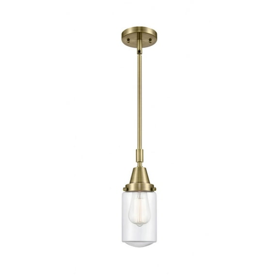 447-1S-AB-G312 Innovations Lighting Dover - 1 Light Stem Hung Mini Pendant In Traditional Style-11.38 Inches Tall and 4.5 Inches Wide-Antique Brass