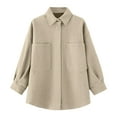 thumbnail image 2 of Karight Women's Long Sleeve Shirt Western Fashion Thick Fleece Button Up Oversized Shacket Jacket, 2 of 7