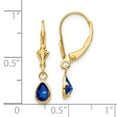 thumbnail image 3 of 14K Yellow Gold Earring Birthstone (09) September Women'S Sapphire Pear Blue 23 mm 4, 3 of 3