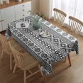 thumbnail image 2 of Black Geometric Striped Pattern Rectangle Tablecloth 60"x84",Waterproof Polyester Rectangle Table Cloth, Wipeable Spillproof Polyester Tablecloth for Dining, Camping, Indoor and Outdoor, 2 of 5