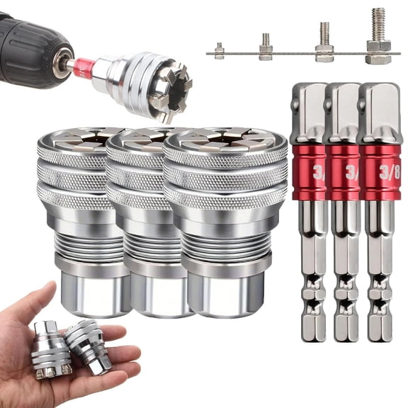 Multi-function Universal Socket Wrench Tool, Universal Socket Wrench, Adjustable 10mm-19mm Socket for 3/8" Drive Ratchet, Torque Wrench and Power Drill