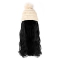 thumbnail image 2 of Qlenkay Beanie Hat with Removable Hair Extensions for Women Slouchy Cable Hat Wig Knit Beanie Winter Hat with Long Wavy Curly Wig, 2 of 5