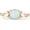 White Opal with Yellow Tone, variant on Trilogy Ring Round Pear Teardrop White Opal Yellow Tone 925 Sterling Silver, Size 10