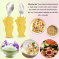 thumbnail image 4 of Self-feeding baby silverware silicone and stainless steel children's tableware setyellow, 4 of 5