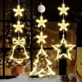 thumbnail image 1 of 3Pcs Christmas Window Lights Decorations, Battery Powered Christmas Window Hanging Warm White Lighted Tree Bell Star Shaped LED Sucker Lamp, 1 of 5