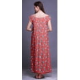 thumbnail image 2 of Bimba Robe Longue Maxi Imprimée pour Femmes en Rayonne, Vêtement de Nuit à Manches Courtes, 2 of 4