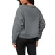 thumbnail image 3 of Sudadera recortada ATHLECHIC para mujeres, suéter de felpa de cuello redondo, suéter oversized de moda, tops de pullover de otoño, S Gris oscuro, 3 of 5