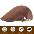 thumbnail image 5 of BadPiggies Newsboy Cap Adjustable Beret Cap Mesh Breathable Summer Hat Cabbie Flat Cap (Khaki), 5 of 8