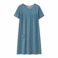 thumbnail image 3 of Skpblutn Nightgowns for Women Summer Cotton Silk Short Sleeved Sleep Dress for Middle Aged New Loose Fitting Home Wear Elderly Sleepwear Plus Size Dress, 3 of 3