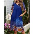 thumbnail image 4 of Avidlove Women's House Dress Floral Print Nightgown with Pockets Comfy Short Sleeve Nightdress, 4 of 7