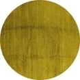 thumbnail image 1 of Ahgly Company Indoor Round Solid Yellow Modern Area Rugs, 7' Round, 1 of 4
