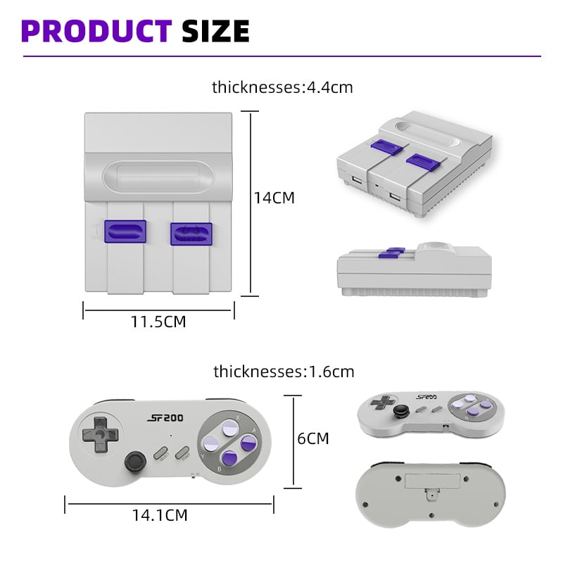 VILCORN SN-Plus 16Bit Video Game Console for TV, 2 Controllers