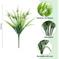 thumbnail image 3 of Artificial Flowers for Outdoor Plants 6 Bundles Fake Lavender Plastic Faux Monkey Grass for Verandah Window Garden Office Patio Front Porch UV Resistant for Planter, 3 of 8