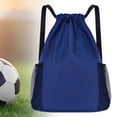 thumbnail image 1 of Mochila con cordón para niños y adultos, bolsa con cordón para nadar, bailar al aire libre Azul, 1 of 8
