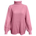 thumbnail image 4 of Chandail-Over Décontracté Surdimensionné en Tricot Côtelé pour Femmes Manches Longues Col Rond Hauts Automne Hiver Mode Confortable Doux Chaud, 4 of 5
