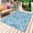 Blue, variant on Purple Navy Blue Outdoor Rug 4x6 Ft - Reversible Patio Rug Outdoor Camping Rugs, Retro Botanical Abstract Art Washable Indoor Outdoor Area Rugs, Non-Slip Outdoor Carpet Runner for Deck/Porch