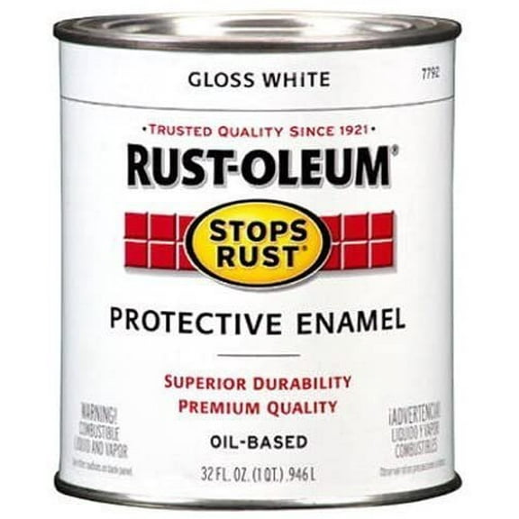 Rust-Oleum 7792504 Protective Enamel Paint Stops Rust, 32-Ounce, Gloss White Size: 32-Ounce Color: Gloss White, Model: 7792504, Outdoor & Hardware Store