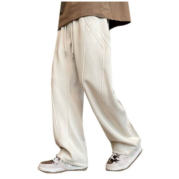 Teen Child Boys Clothes Pants Cotton Wide Leg Drawstring Elastic Loose Casual Workout Sweatpants