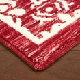 thumbnail image 5 of TOWN & COUNTRY EVERYDAY Walker Damask Medallion Everwash® Washable Multi-Use Decorative Rug, Tufted Kitchen Rug, Low-Profile Door Mat, Bedroom Rug and Bath Rug with Non-Slip Backing, Red, 24"x40", 5 of 11